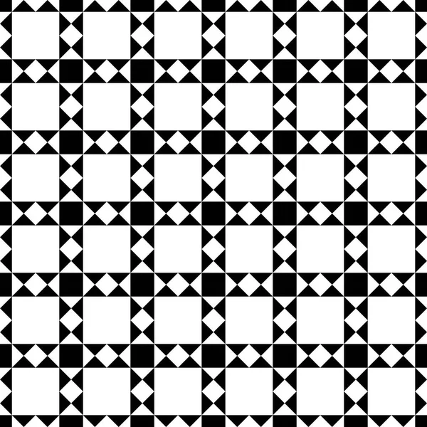 Geometric Pattern Black White Squares Triangles — Stock Vector