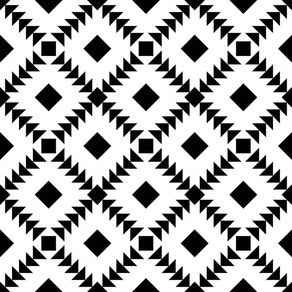 Seamless Pattern Black Squares Triangles — Stock Vector