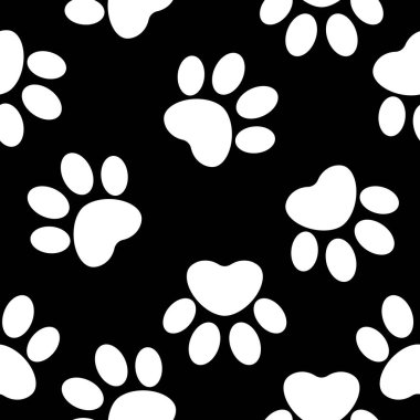 Beyaz köpek pençeleri seamless modeli