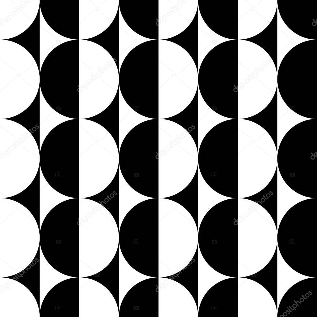 parallel black and white half circle