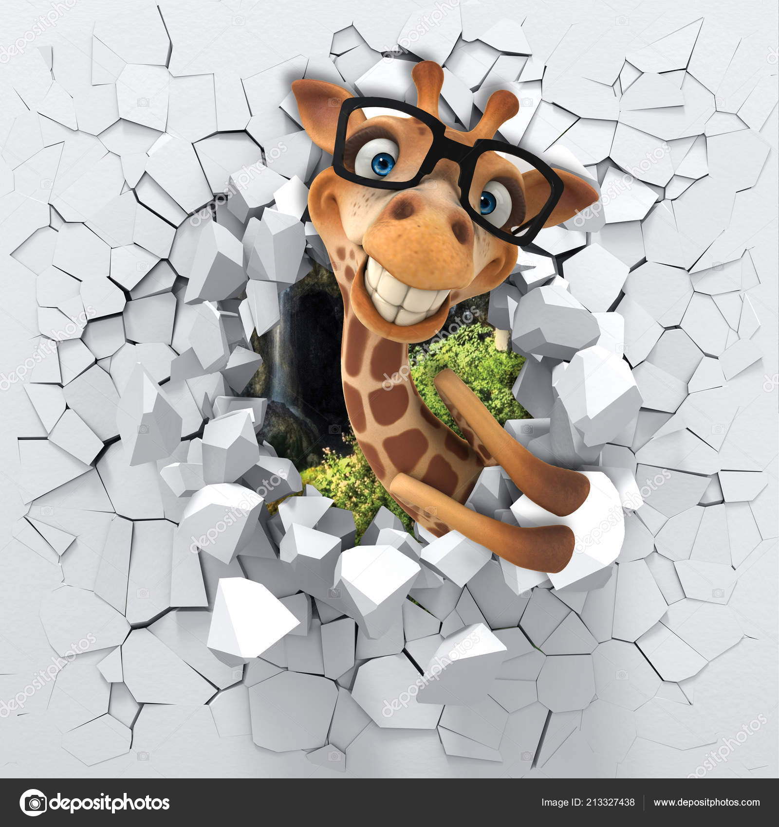 Fondo Jirafa Visto Través Una Pared Rota Fondos Pantalla Ven Ilustración de  stock #213327438 de ©Di-VNA, image size:1600x1700