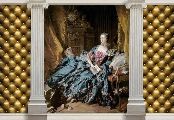 3D duvar kağıdı, sütunların Francois Boucher Madame de Pompadour, 1759 boyama boyama