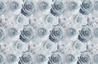 3D duvar kağıdı, güzel mavi gülleri. Hafif mavi renkli gül. Çiçek Tema - bu tasarım bir eğilimdir. Kutlama 3d arka plan.
