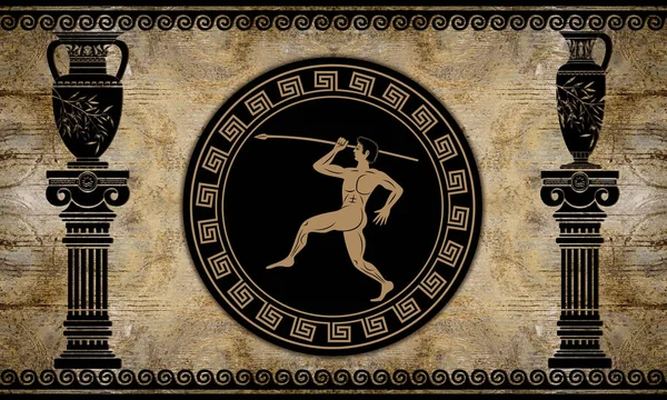 Tapety Słupy Architektoniczne Sztuka Starożytnej Grecji Ilustracji Wektorowych — Zdjęcie stockowe