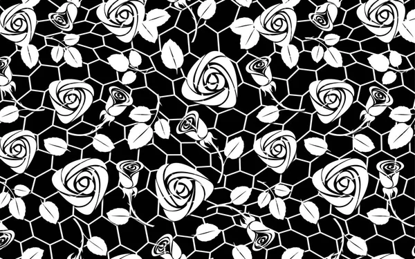 3d wallpaper, roses, black and white background.