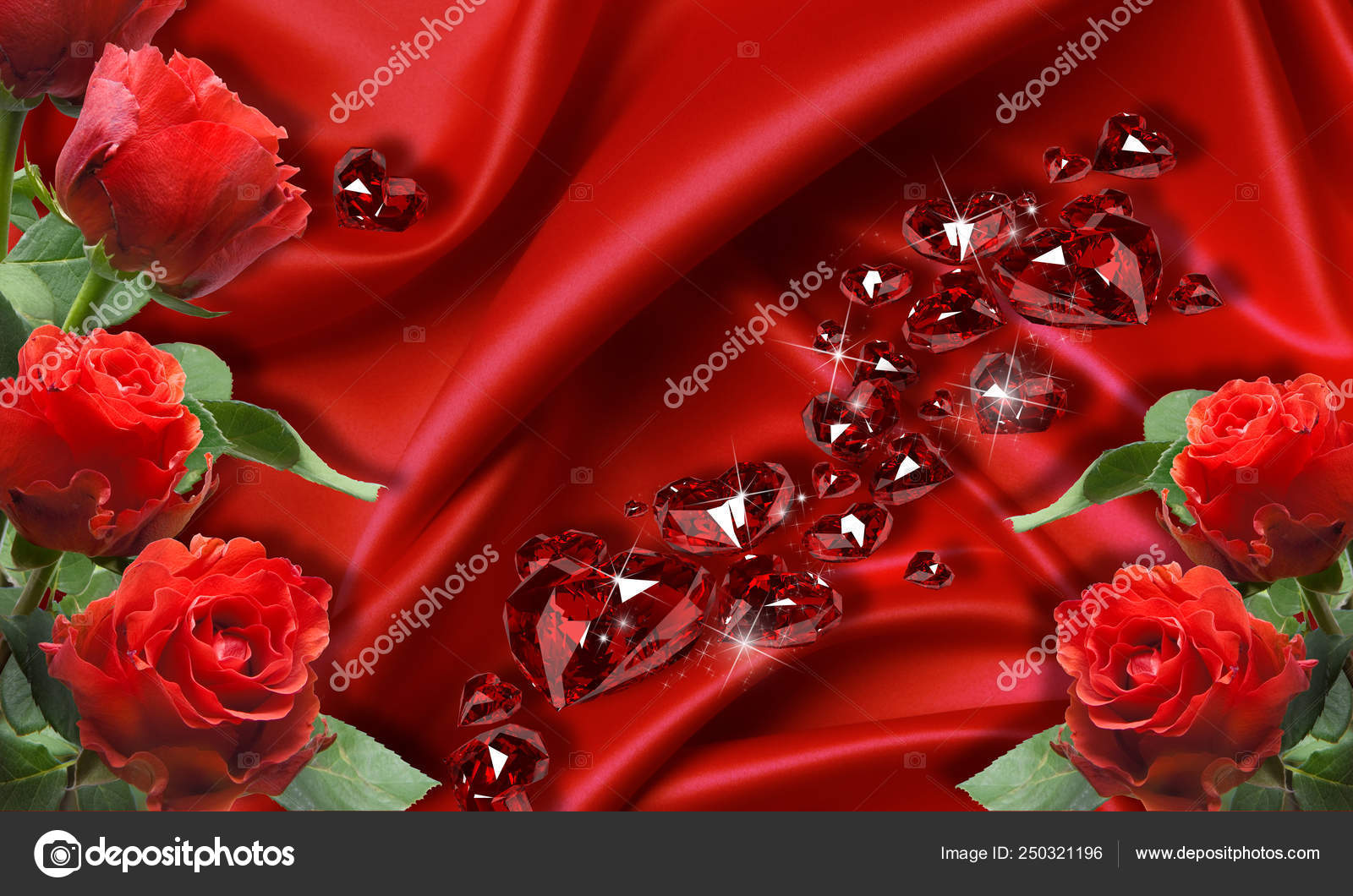 Wallpaper Red Roses Silk Background Celebration Background Valentines Day  Stock Photo by ©Di-VNA 250321196