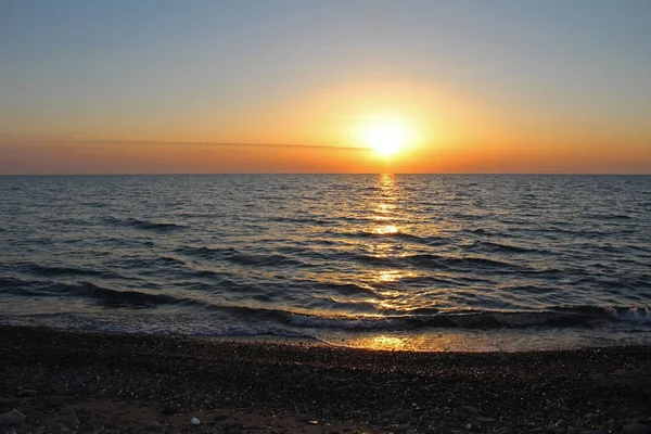 Vacker Utsikt Över Svarta Havet Solnedgången Abchazien — Stockfoto