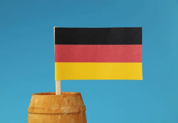 Докладно Про Національний Прапор Німеччини Дерев Яною Палицею Дерев Яних — стокове фото