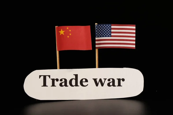 Sebuah Perang Perdagangan Antara Amerika Serikat Dan Cina Konflik Antara — Stok Foto