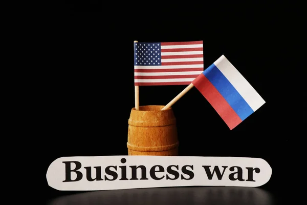Ett Företag Krig Mellan Två Mäktigaste Länderna Världen Ryssland Och — Stockfoto