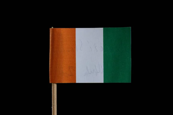 Official Flag Ivory Coast Toothpick Black Background Ivory Coast Located — Stock Photo, Image