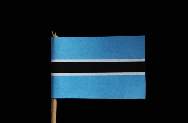 Oryginalny Oficjalna Flaga Botswany Wykałaczki Czarnym Tle Flaga Składa Się — Zdjęcie stockowe