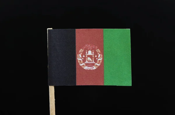 Una Bandera Única Oficial Afganistán Sobre Palillo Dientes Sobre Fondo — Foto de Stock