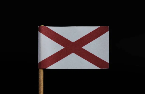 Uma Bandeira Única Simples Inglaterra Palito Dentes Sobre Fundo Preto — Fotografia de Stock