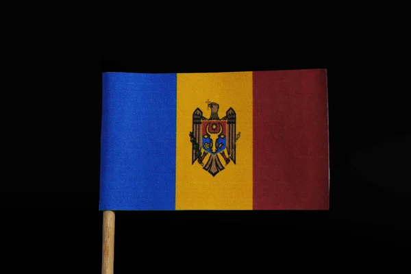 Eine Offizielle Und Einzigartige Flagge Von Moldawien Auf Zahnstocher Auf — Stockfoto