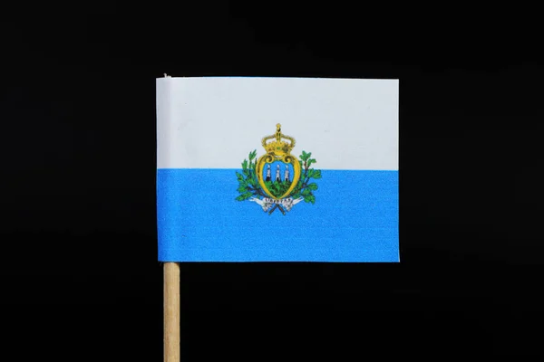 Eine Offizielle Und Nationale Flagge Von San Marino Auf Zahnstocher — Stockfoto