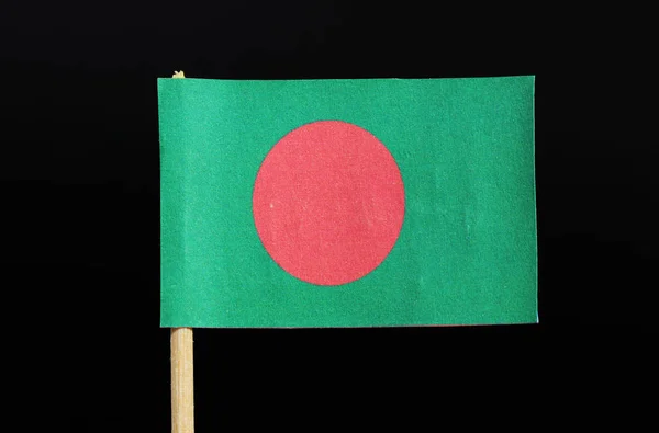 Bandera Nacional Bangladesh Palillo Dientes Sobre Fondo Negro Disco Rojo — Foto de Stock