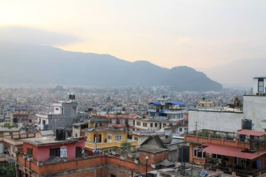Nepal Katmandu şehrinin çatı manzarası