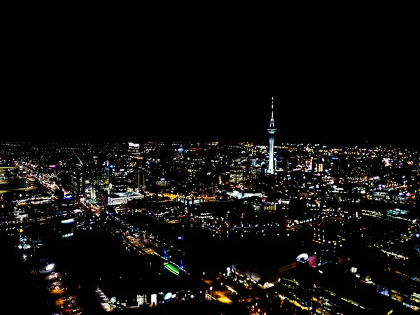 Auckland City Night Time Cityscape Skott — Stockfoto