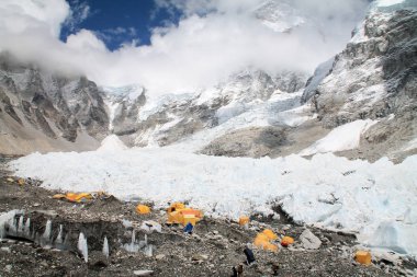 Nepal 'deki Everest Temel Alanı' ndan çekilmiş.
