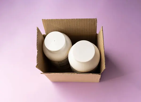 open box with vitamins, packaging