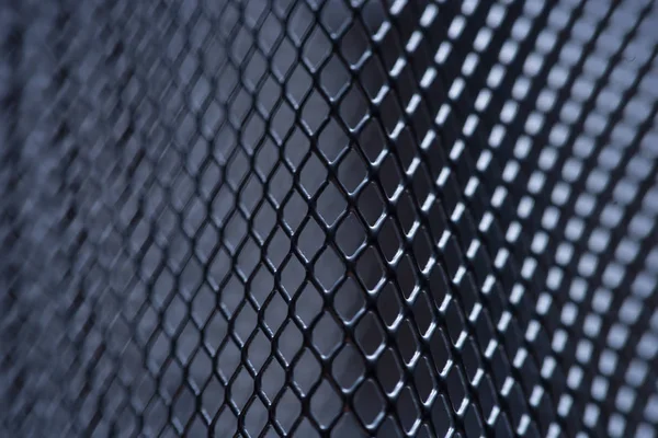 Makrograu Metallisches Gitter Mit Lichteffekten Hintergrund Monochrom Hintergrundmetall Platz Für — Stockfoto