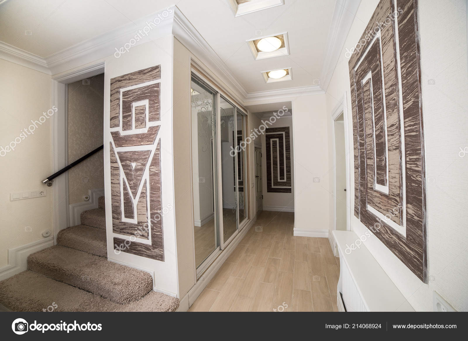 Mirror Wardrobe Hallway Light Parquet Lights Ceiling Stock