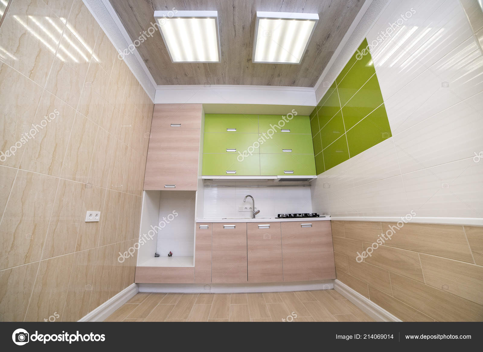 Luxurious Laundry House Green Cupboards Light Parquet Wardrobe