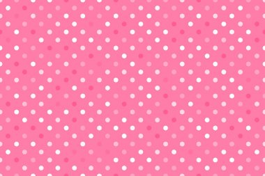 Pembe polka nokta. Geniş Dikişsiz desen Vektör arka plan. Çocuk yüzey tasarımı