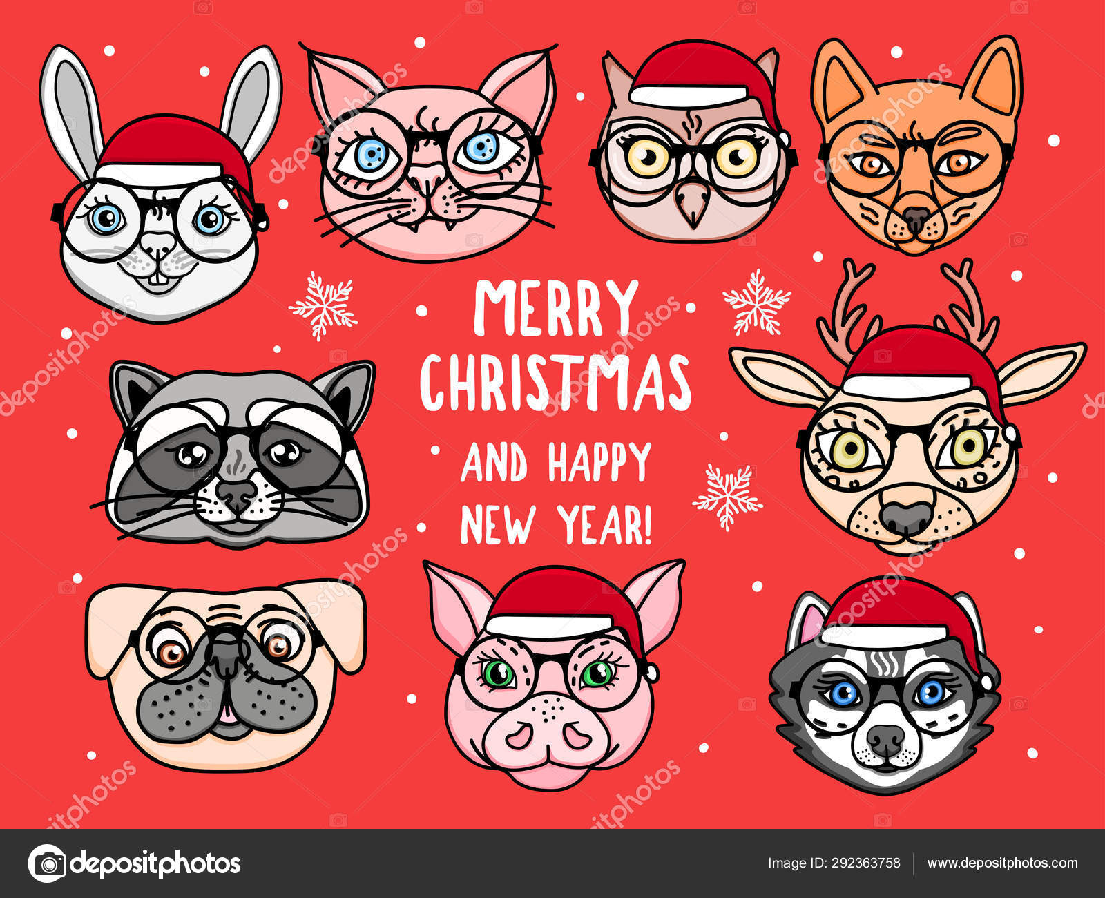 Carton Rouge Joyeux Noel Set Mignonnes Tetes D Animaux Isoles Sur Rouge Personnages Design Vacances Avec Lunettes Vector Dessine A La Main Image Vectorielle Inga Maya C Carton Rouge Joyeux Noel Set Mignonnes Tetes D Animaux Isoles Sur Rouge Personnages Design Vacances Avec Lunettes Vector Dessine A La Main Image Vectorielle Inga Maya C