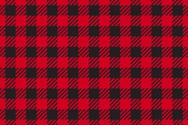 Vektör Dikişsiz desen. Hücre geniş arka plan kırmızı renk moda bez kafes. Karanlık üzerinde soyut damalı zemin.