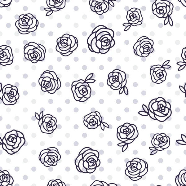 Rose design moderno modello senza soluzione di continuità. Illustrazione vettoriale isolata su sfondo rosa . — Vettoriale Stock