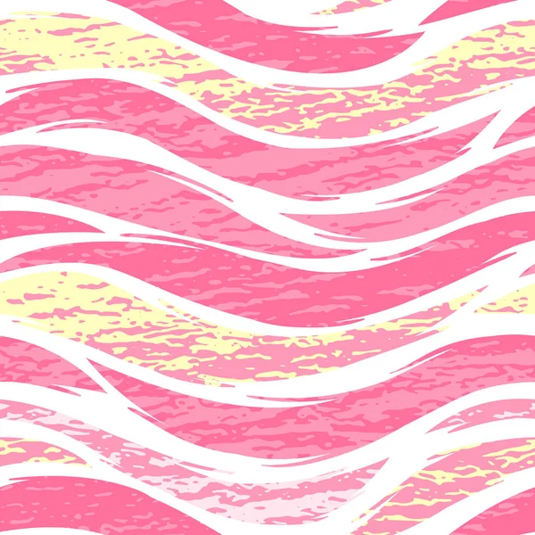 Abstraktes mädchenhaftes nahtloses Muster. Vektor rosa gewellte Streifen Textur isoliert auf weißem Hintergrund. — Stockvektor