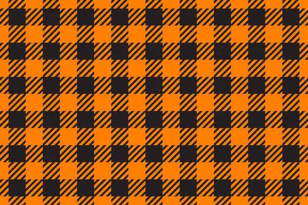 Vektor zökkenőmentes mintázat vízszintes. Cell háttér narancssárga színű divat ruhával egy ketrecben. Absztrakt kockás hátteret sötét. — Stock Vector