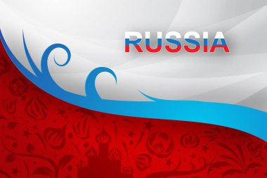 Rusya kağıt sanatı ile modern ve geleneksel öğeleri, vektör tasarımı için arka plan, tebrik kartları, el ilanları, davetiyeler, posterler, broşürler, afişler
