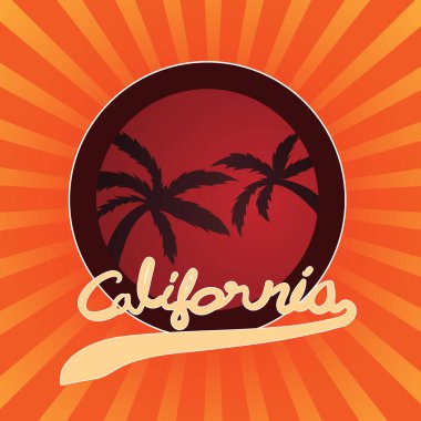 Tipografi sloganı ile yaz California t gömlek baskı, grafik tee.vector illüstrasyon için