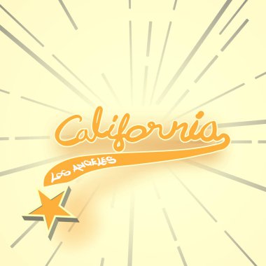 Tipografi sloganı mahsul yaz California t gömlek baskı, grafik tee.vector illüstrasyon için
