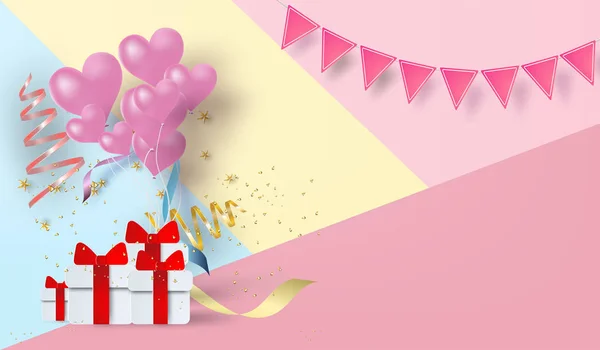 Arte Papel Feliz Aniversário Elementos Design Vetorial Fundo Para Cartões — Vetor de Stock