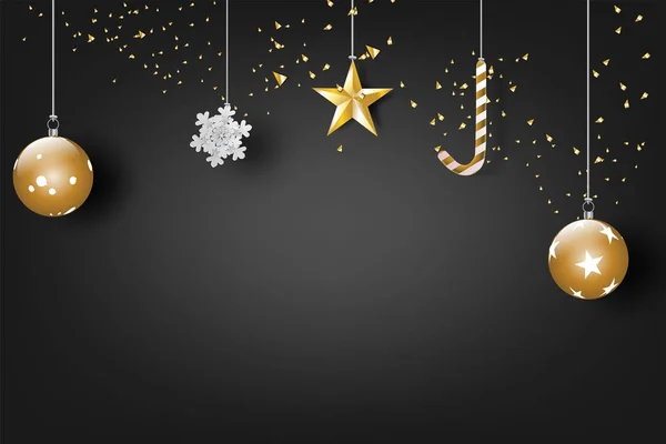 Mutlu Noeller Mutlu Yeni Yıl 2019 Siyah Rengi Arka Plan — Stok Vektör