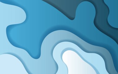 Kağıt Sanat ve el sanatları, soyut eğrisi şekil mavi gökyüzü background,shadow,vector.illustration