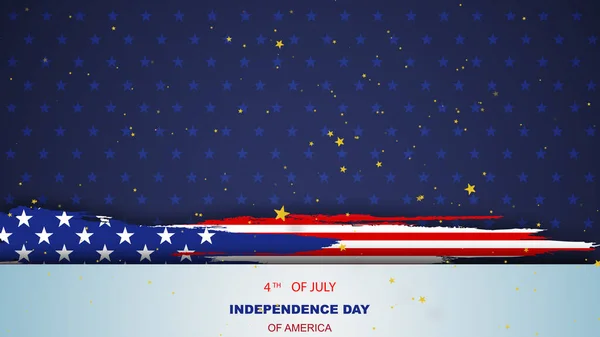 Usa American Wave Flag Happy 4Th July Background Independence Day — Stock Photo, Image