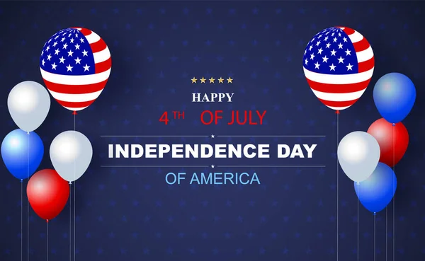 Balões Dos Eua American Happy Julho Fundo Dia Independência Férias — Vetor de Stock