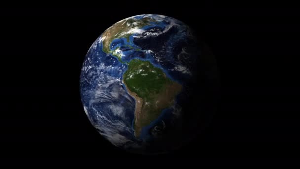 Planeta Ziemia Kosmosu Dzień Noc Realistyczny Świat Globus Wirujący Powoli — Wideo stockowe