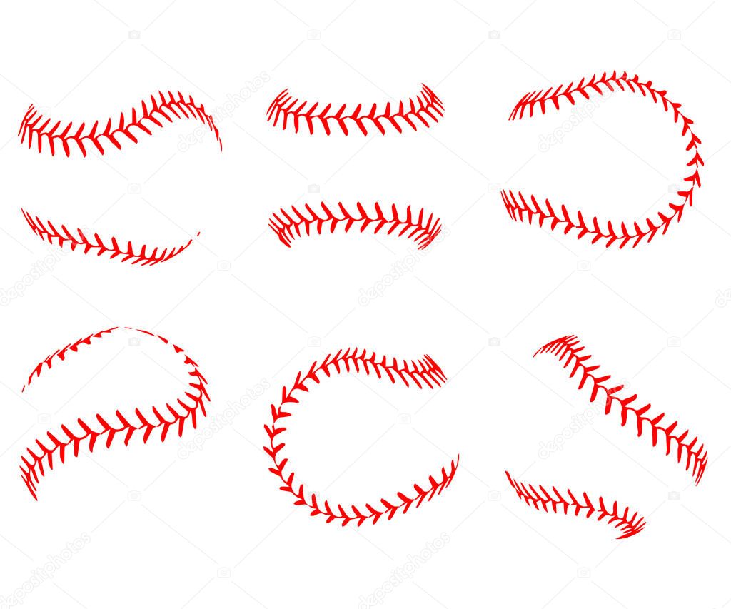 Lace from a baseball on a white background. Vector illustration