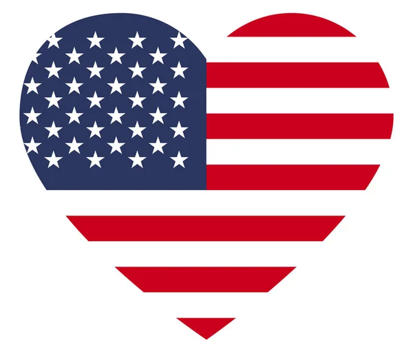 Amerykański flaga w serce wektor znak — Wektor stockowy