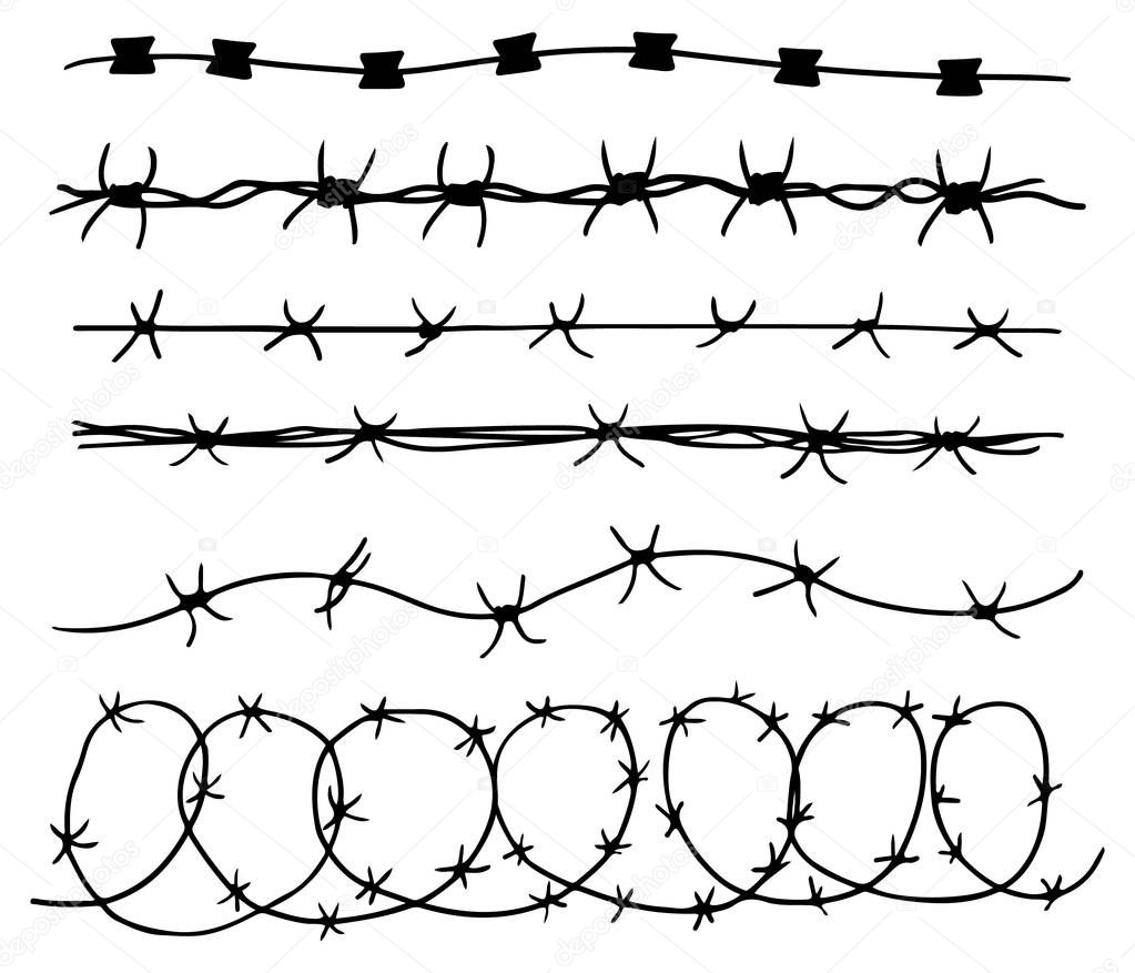 Barbed wire seamless. 3d vector