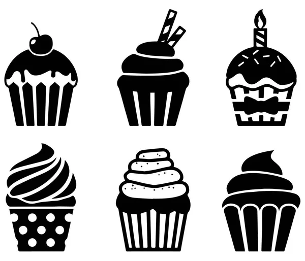 Torte Vettoriali e Cupcake. Illustrazione vettoriale — Vettoriale Stock