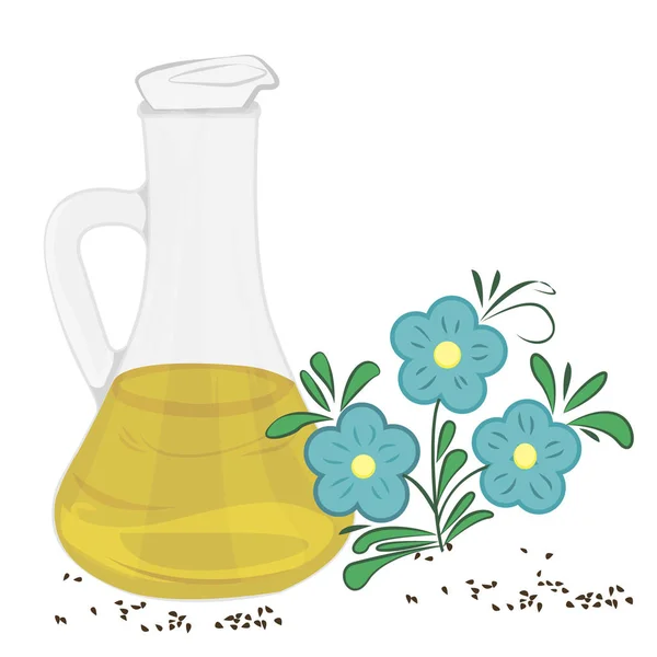 Векторная иллюстрация льняного эфирного масла — стоковый вектор