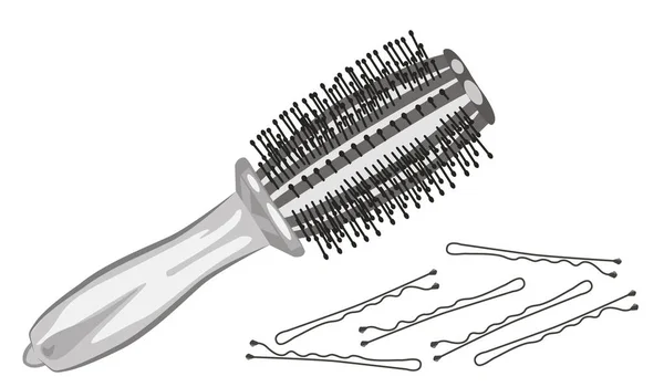 Bürste und Haarnadeln Haarpflege — Stockvektor