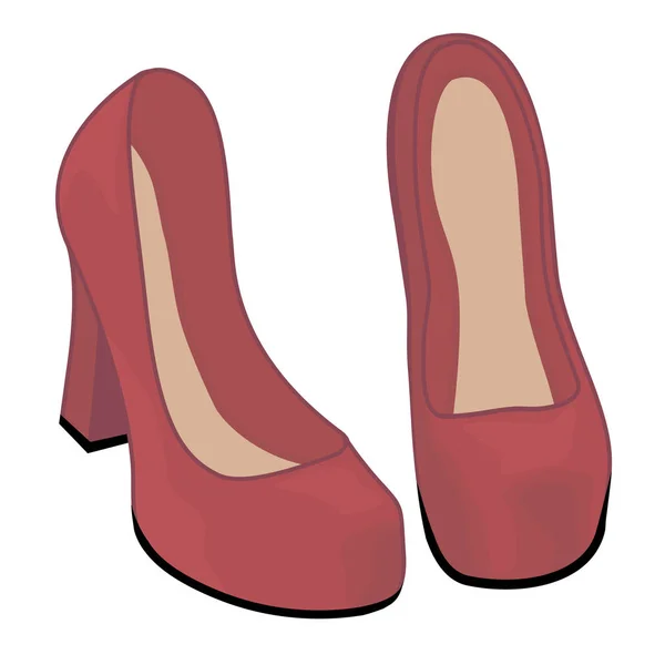 白い背景で隔離赤い靴ベクトル図 — ストックベクタ